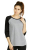 Wholesale Ladies Baseball Tee Charcoal Grey | 12 Pcs/Unit