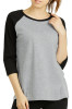 Wholesale Ladies Baseball Tee Charcoal Grey | 12 Pcs/Unit