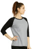 Wholesale Ladies Baseball Tee Heather Grey | 12 Pcs/Unit