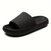 Unisex Solid Color Open Toe EVA Slippers | Black