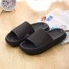Unisex Solid Color Open Toe EVA Slippers | Black