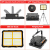 Wideskall 150W Portable Rechargable Dual Solar Panel LED Work Light with 5 Modes, 10000LM 21600mAh IP66 Waterproof Outdoor Flood Light