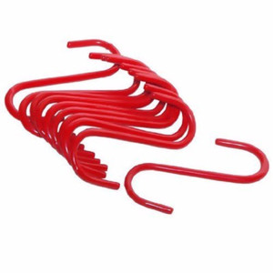 5" inch Metal S Shaped Type Utility Hooks with Red PVC Coated Hanging Hooks 5" inch Metal S Shaped Type Utility Hooks with Red PVC Coated Hanging Hooks