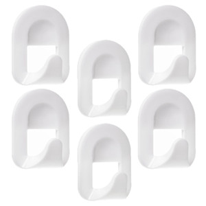 White Self Adhesive Plastic Square Hook Large Wall Mount Hanger for Bathroom Towel White Self Adhesive Plastic Square Hook Large Wall Mount Hanger for Bathroom Towel