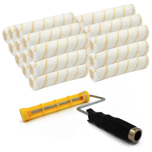 Reusable 9" x 3/8" inch Paint Roller Kit - 24 Washable PVC Plastic Core Refills Reusable 9" x 3/8" inch Paint Roller Kit - 24 Washable PVC Plastic Core Refills