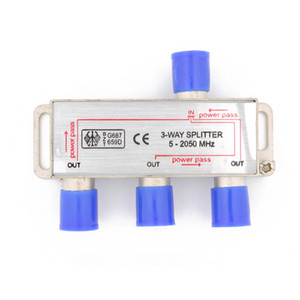 3 Way 5-2050 MHz 1 to 3 Coaxial Splitter for RG6 RG59
