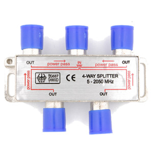 4 Way 5-2050 MHz 1 to 3 Coaxial Splitter for RG6 RG59