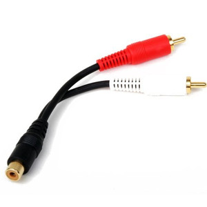 6 inch RCA Female to 2 RCA Male Gold Plated Audio Adapter Y Splitter Cable 6" 6 inch RCA Female to 2 RCA Male Gold Plated Audio Adapter Y Splitter Cable 6"