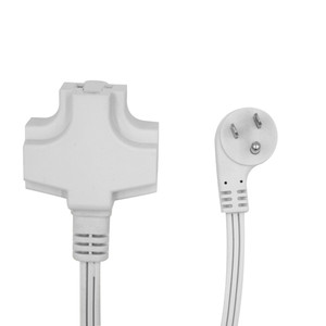 6 Feet 3 Prong 16 Gauge Grounded Extension Cord (White) 3 Outlets Angle Flat Plug ETL Listed 6 Feet 3 Prong 16 Gauge Grounded Extension Cord (White) 3 Outlets Angle Flat Plug ETL Listed