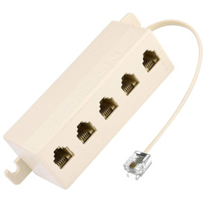 5 Way Outlet 4 Wire RJ11 Telephone Line Splitter Adapter (Ivory) 5 Way Outlet 4 Wire RJ11 Telephone Line Splitter Adapter (Ivory)