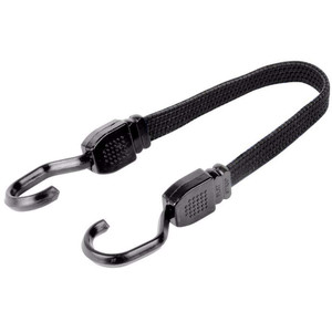 20" inch Flat Bungee Cords with Plastic Coated Metal Hooks Black