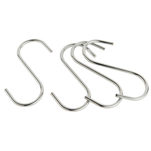 4" inch Zine Plated Steel S Hooks (Chrome Silver) 4" inch Zine Plated Steel S Hooks (Chrome Silver)