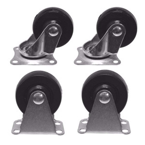 4 Pieces 1.6" Caster Wheels Hard Plastic Base Metal Top (2 Fixed + 2 Swivel Set) for Utility Cart 4 Pieces 1.6" Caster Wheels Hard Plastic Base Metal Top (2 Fixed + 2 Swivel Set) for Utility Cart