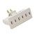 3 Outlet 2 Prong AC Swivel Wall Tap UL Listed (Ivory)