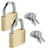 25mm Solid Brass Mini Padlock Set Pad Locks w/ 2 Keys for Locker Luggage
