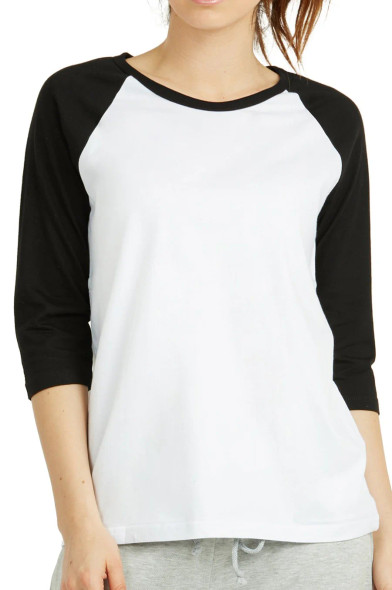 Wholesale Ladies Baseball Tee White | 12 Pcs/Unit