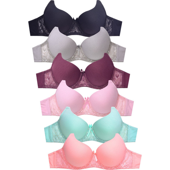 Wholesale Ladies Plain Lace Bra | BR4301PL12 | 12 Pcs/Unit