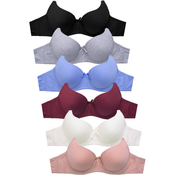 Wholesale Ladies Full Cup Cotton Plain Bra | BR4207P512 | 12 Pcs/Unit