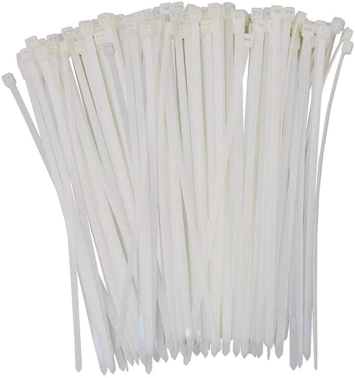 6" inch White Nylon Cable Zip Ties Self Locking 2.8mm Tensile 30lbs.