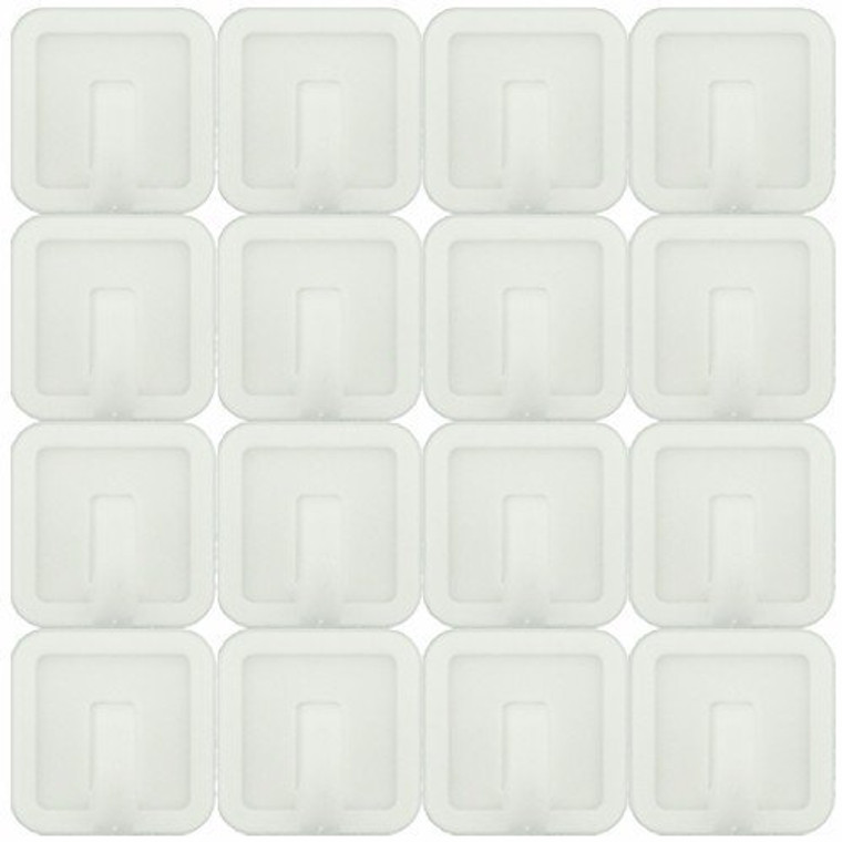 White Self Adhesive Plastic Square Hook Small Wall Mount Hanger for Bathroom Towel