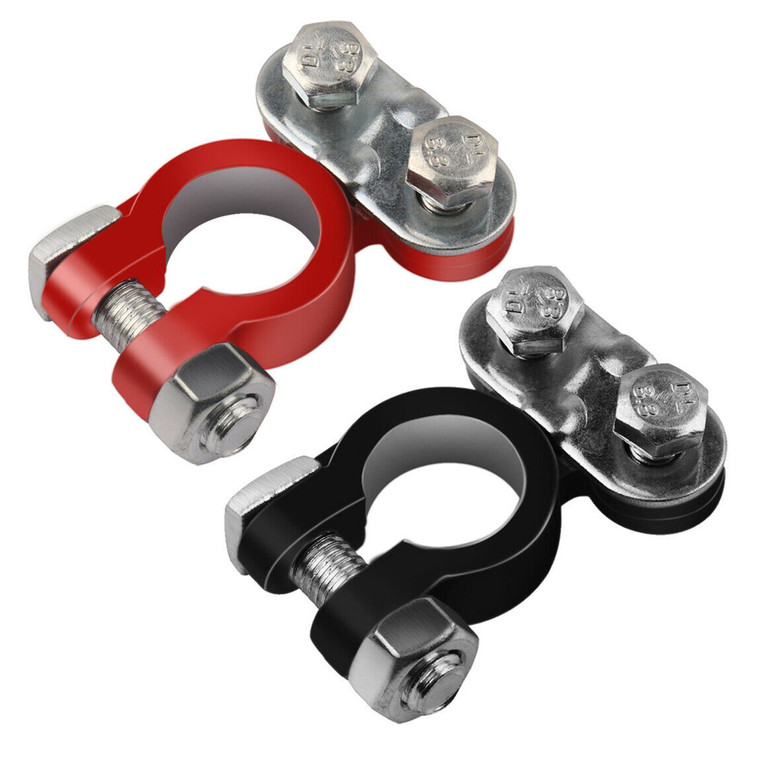 Universal Positive & Negative Battery Cable Terminals Clamps Set