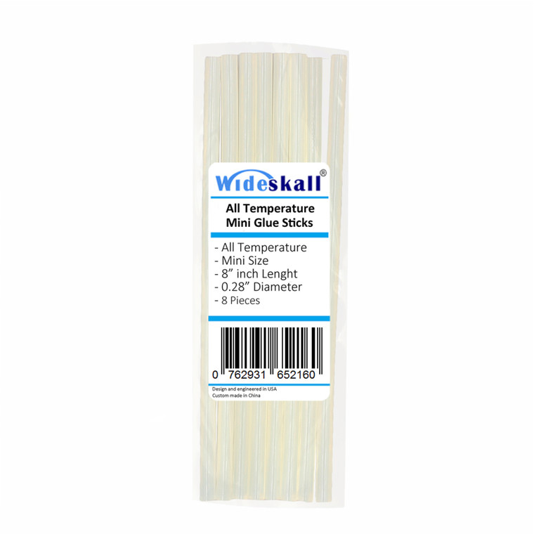 0.27" x 8" inch All Temperature Mini Glue Sticks (Clear)