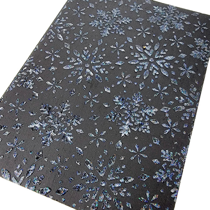 Diamond Crystal Paste stenciled over Baltic Black