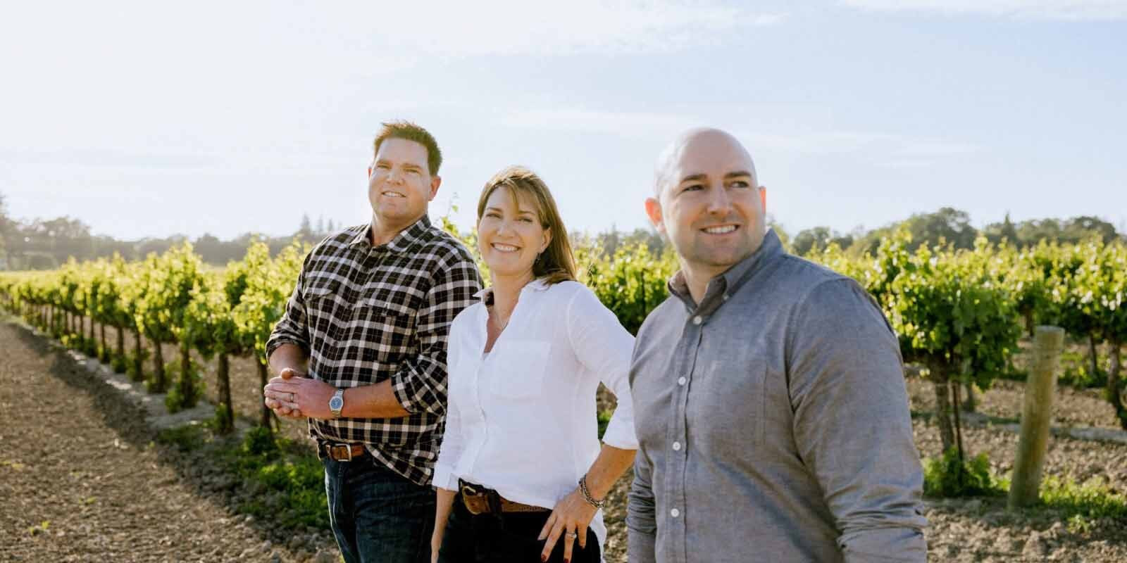 A photo of the Bogle family taken in their California vineyard