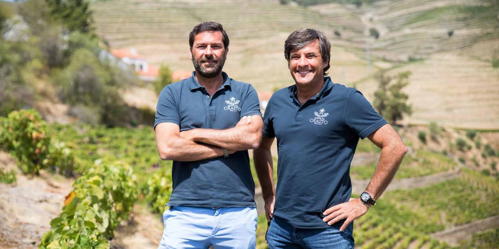 A photo of Miguel and Tomas Roquette, whose family have owned Qunita do Crasto for over a century