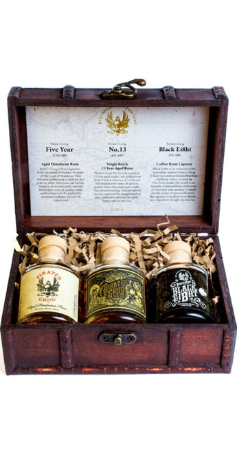 Pirate's Grog Rum Miniature Chest Gift Pack 3x5cl