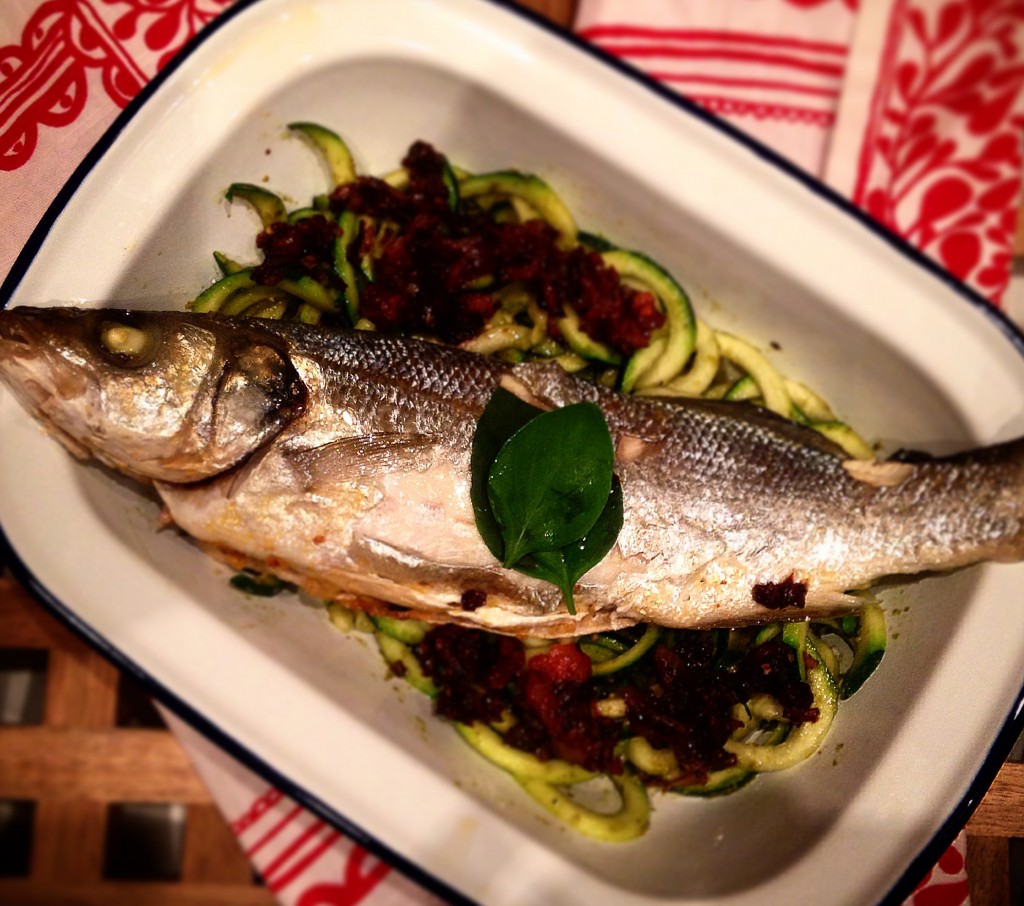 Baked Seabass with Umani Ronchi Verdicchio