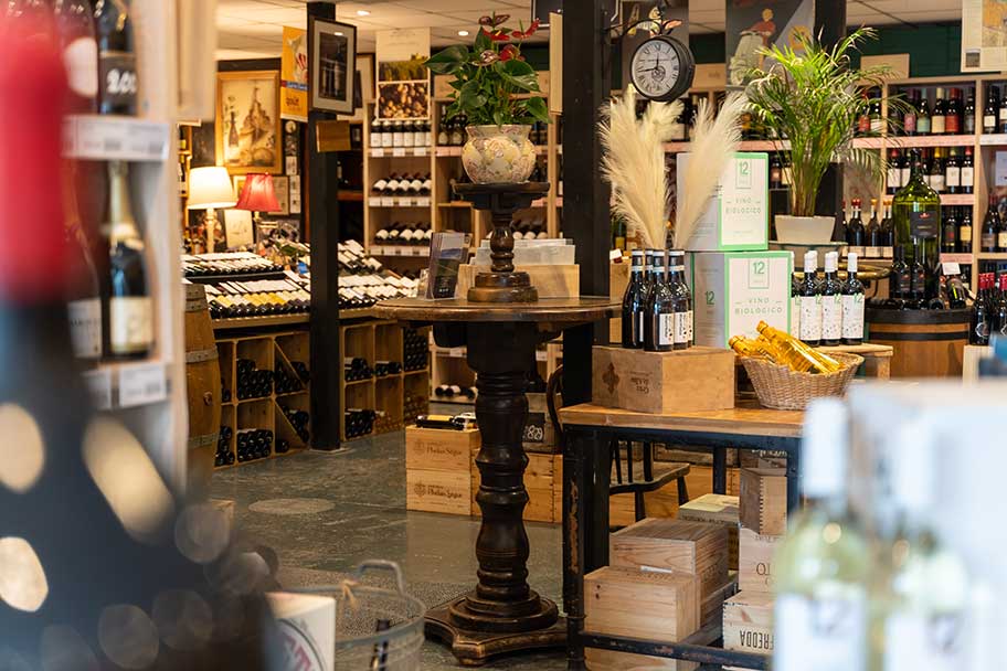 A view of the inside of the Great Wine Co. shop in Bath