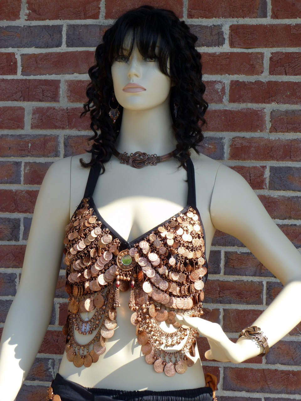 Copper Coin Belly Dance Bra Top - At