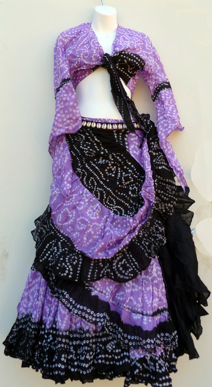25 Yard Jaipur Skirt and Top Purple Black Magical Fashions