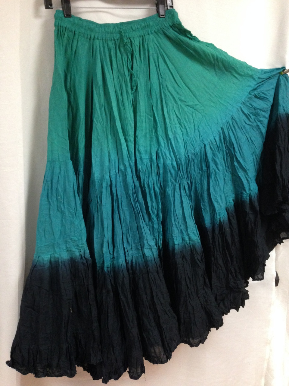 DIP DYE- 25-Yard Pure Cotton Skirts Shaded Teal Black - Main Image