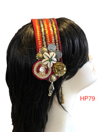 Beautiful Hand made Head piece on a lovely base. It has long ties to secure  it on the head. It is approximately 12" long not including ties.

We can make you a custom head piece in your choice of color and embellishments. Just message us. 

International shipping will be extra. Message us if you are an international customer.
