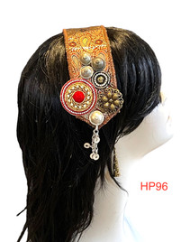 Beautiful Hand made Head piece on a lovely base. It has long ties to secure  it on the head. It is approximately 12" long not including ties.

We can make you a custom head piece in your choice of color and embellishments. Just message us. 

International shipping will be extra. Message us if you are an international customer.
