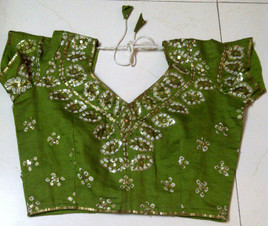 Gorgeous Green Tie Dye Sequened Choli  sz 34- 36