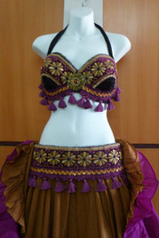 Purple with Golden & Purple Trims  5 pc Ensemble Purple with Golden & Purple Trims  5 pc Ensemble