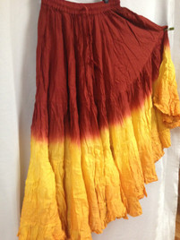 Dip Dye  25-Yard Pure Cotton Skirts - Fire Dip Dye  25-Yard Pure Cotton Skirts - Fire