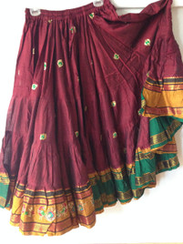 This is a gorgeous 25 Yard Double Bordered Aishwarya Skirt with peacocks embroidered on the hem.
Length 36"
Waist stretches from 28" to 50" 
I can also make you a matching choli or halter in your size.
Layaway is also an option. Please go ahead and put this in your cart and then use the layaway button to check out with details on the items you want to put on layaway. 
I expect a payment every week or 2 weeks. And you have 3 months to pay it off. Please keep these terms in mind while selecting a layaway option.  I expect a 25% or more down or atleast $50 whichever is greater.
Please note that the listing is only for the skirt. Halter or belt not included but available.
Also note that I try to give you the most accurate product. My items are unique and there are times when there are slight variations in borders or slight shade etc. But none the less the item is unique , quality and beautiful. And you will love it!
If is only for the skirt you want custom please email me and I will get you a custom length or waist made for $ 15 extra. 
International S&H extra
 This is a gorgeous 25 Yard Double Bordered Aishwarya Skirt with peacocks embroidered on the hem.
Length 36"
Waist stretches from 28" to 50" 
I can also make you a matching choli or halter in your size.
Layaway is also an option. Please go ahead and put this in your cart and then use the layaway button to check out with details on the items you want to put on layaway. 
I expect a payment every week or 2 weeks. And you have 3 months to pay it off. Please keep these terms in mind while selecting a layaway option.  I expect a 25% or more down or atleast $50 whichever is greater.
Please note that the listing is only for the skirt. Halter or belt not included but available.
Also note that I try to give you the most accurate product. My items are unique and there are times when there are slight variations in borders or slight shade etc. But none the less the item is unique , quality and beautiful. And you will love it!
If is only for the skirt you want custom please email me and I will get you a custom length or waist made for $ 15 extra. 
International S&H extra