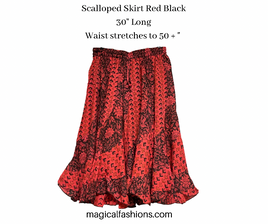 Scalloped Skirt Red Black 