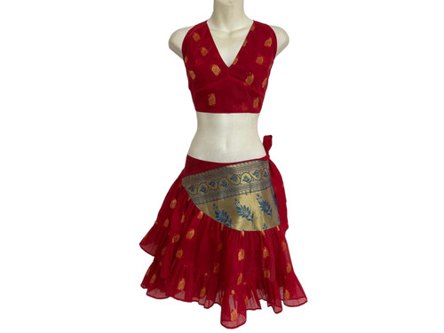 These are beautiful Mini wrap skirts and halter tops. I have shown these on their own and also showed layered with full skirts to give you costuming ideas.These are unique and one of a kind sets.  These are beautiful Mini wrap skirts and halter tops. I have shown these on their own and also showed layered with full skirts to give you costuming ideas.These are unique and one of a kind sets.