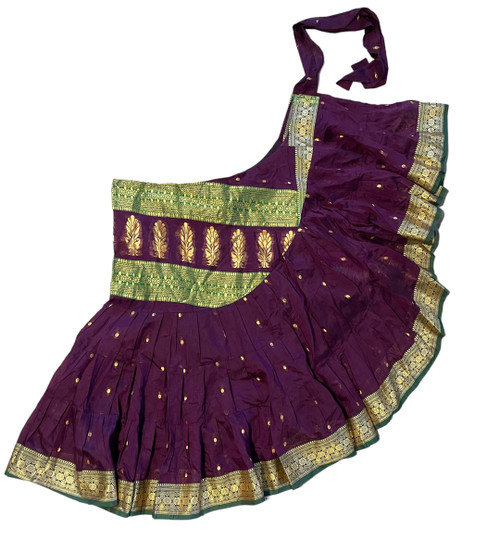 Beautiful Long Wrap Skirt  The skirt is free size. It can be worn with ties on the side or it can be worn hi lo style. You may also bustle it up. Looks great by itself or layered with another skirt or pantaloons.
