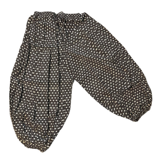 These are beautiful really full and comfortable ATS Block Print Pantaloons dyed with vegetable dyes.  They are great for dancing or just lounging in.
