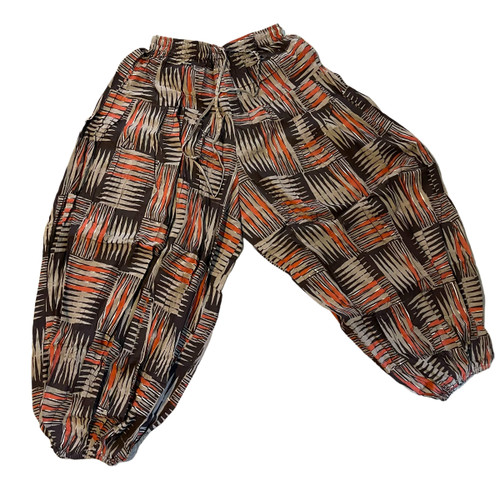 These are beautiful really full and comfortable ATS Block Print Pantaloons dyed with vegetable dyes.  They are great for dancing or just lounging in.
