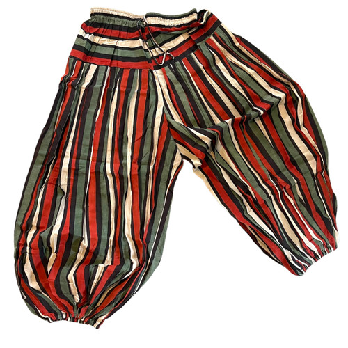 These are beautiful really full and comfortable ATS Block Print Pantaloons dyed with vegetable dyes.  They are great for dancing or just lounging in.
