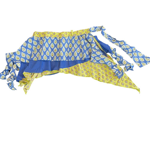 This is a beautiful 3 layer hipster. It has a long tie on each end the waist has elastic to give it a great fit. Hand Block printed pure cotton fabric is used on the top layer and the bottom layer and pure cotton contrast color fabric is used for the middle layer. These are really fun and great to wear for practice or layering a costume or by itself with leggings or pants. You can tie them on the side or tie them in the front and let the tail hanging in the back. They are about 18' long and waist stretches to about 52". We can also make custom sizes and colors for an extra fee. 
Please note that the shipping mentioned is domestic shipping within USA
For international customers you can check the box international at checkout and the shipping will be calculated. Or please feel free to message me.  This is a beautiful 3 layer hipster. It has a long tie on each end the waist has elastic to give it a great fit. Hand Block printed pure cotton fabric is used on the top layer and the bottom layer and pure cotton contrast color fabric is used for the middle layer. These are really fun and great to wear for practice or layering a costume or by itself with leggings or pants. You can tie them on the side or tie them in the front and let the tail hanging in the back. They are about 18' long and waist stretches to about 52". We can also make custom sizes and colors for an extra fee. 
Please note that the shipping mentioned is domestic shipping within USA
For international customers you can check the box international at checkout and the shipping will be calculated. Or please feel free to message me.