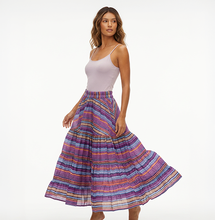 Rainbow Lurex Skirt Purple 32 Yards