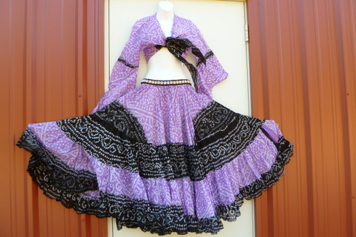 25 Yard Jaipur Skirt and Top Purple Black